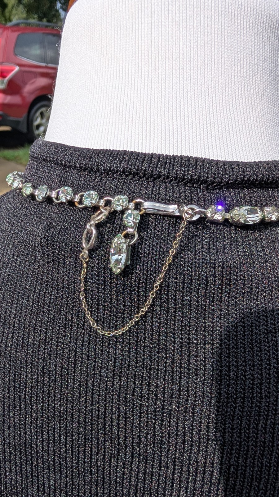 Fabulous vintage CHRISTIAN DIOR by KRAMER rhinestone adjust. statement necklace
