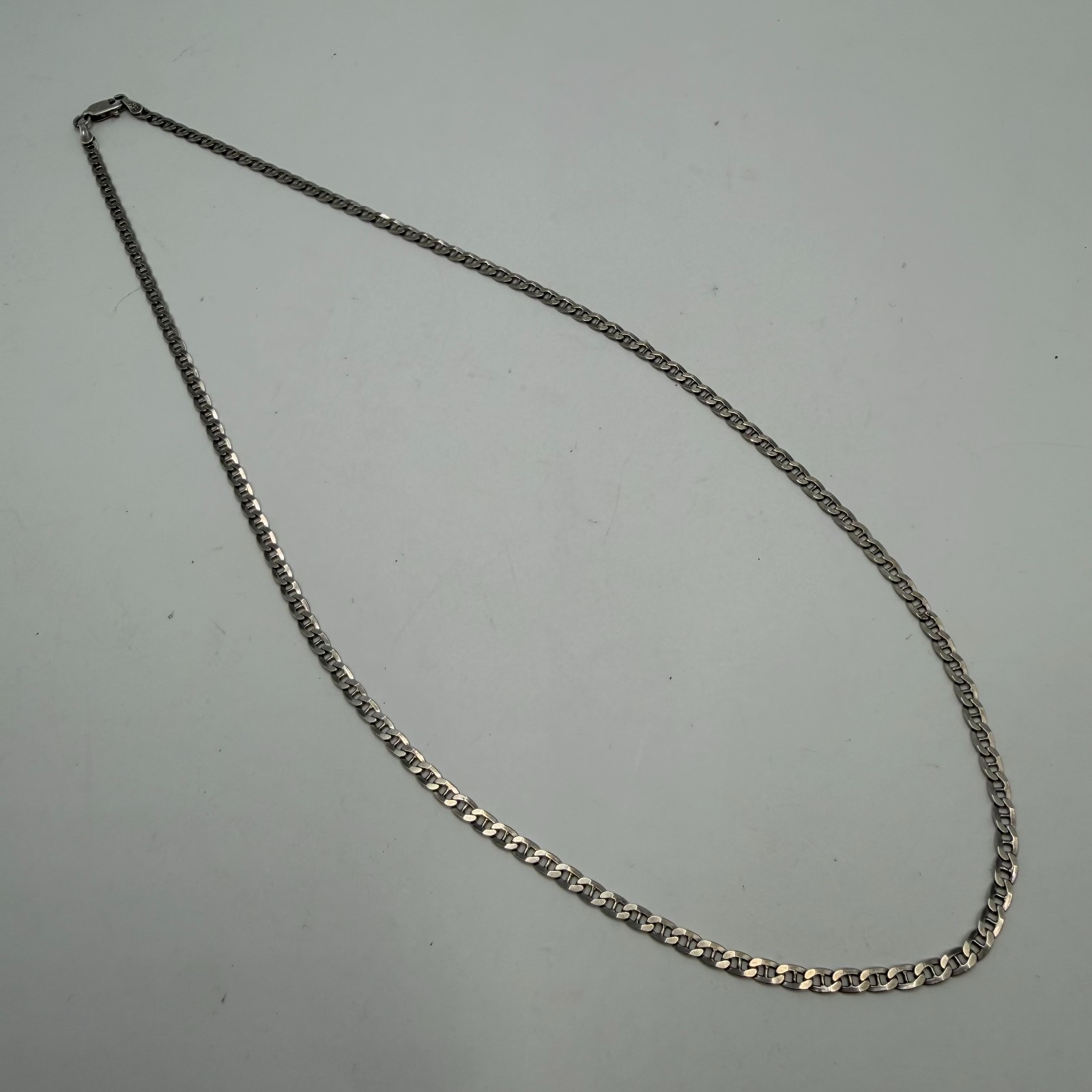 Vintage 925 Sterling Silver Mariner Chain Necklace Anchor Link Unisex 52cm