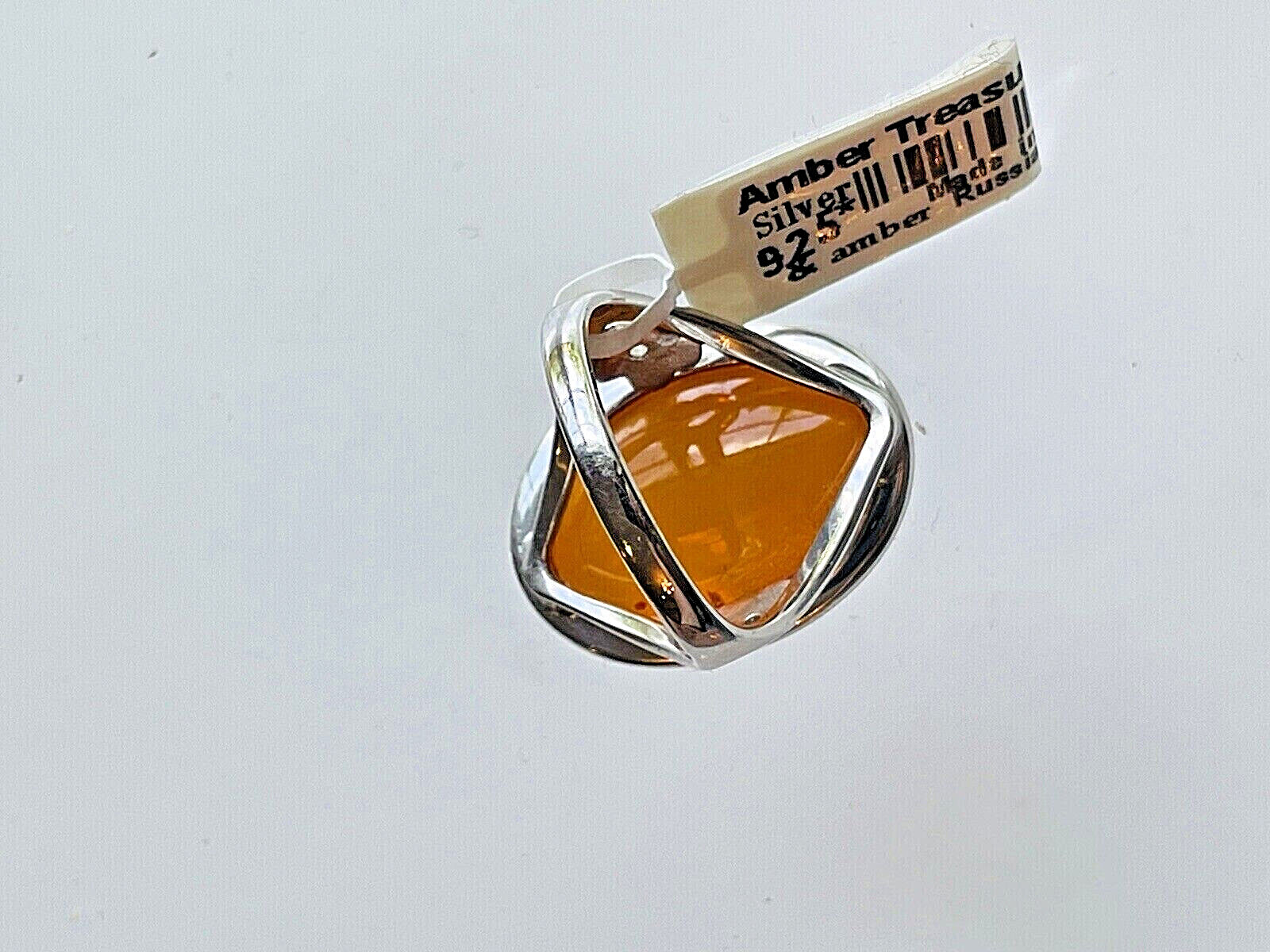 Genuine Baltic Amber Cherry Cognac Color Ring Size 7,5 Egg Yolk Butterscotch