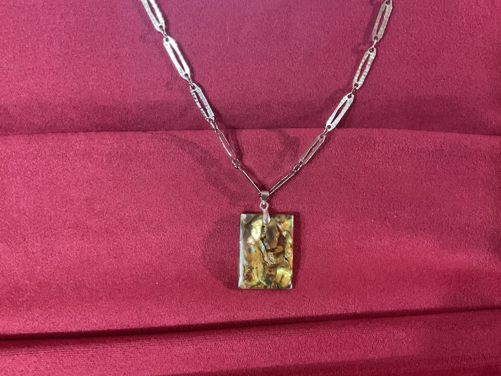 Vintage Necklace chain only silver tone metal EYE LINK STRONG 52″ 2 STRANDS