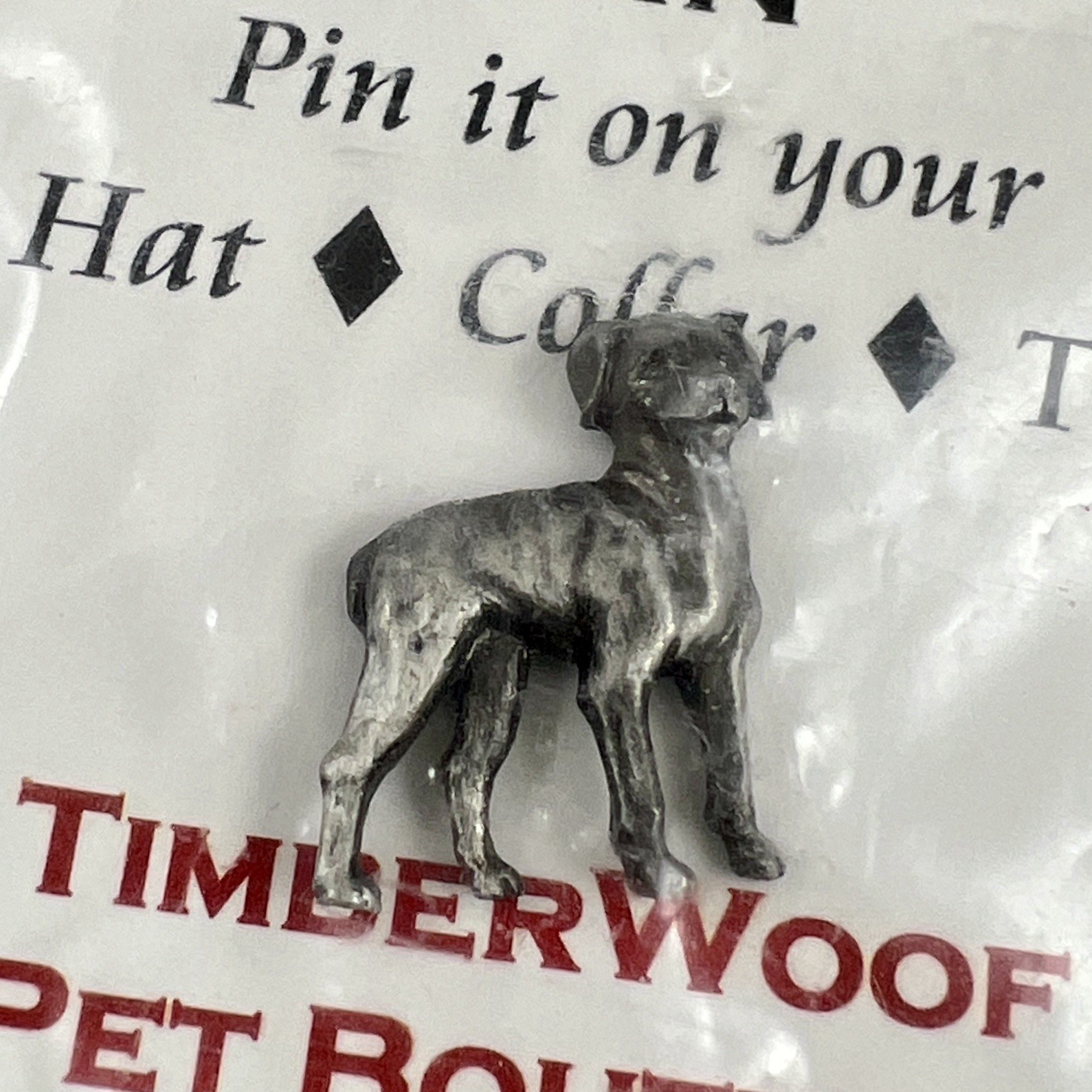Weimaraner Dog Hat Collar Tie Pin Silver Tone 1″