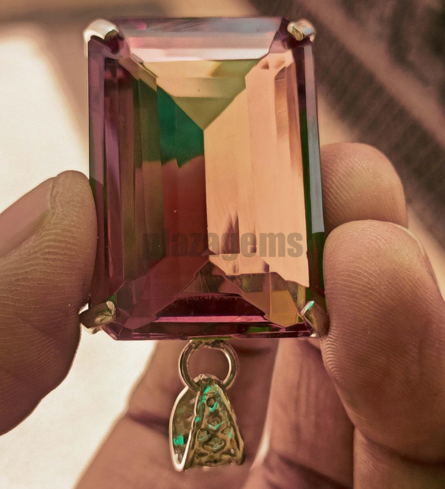 120 Ct Natural Color Change Alexandrite Emerald Cut Certified Loose Gemstone 6k