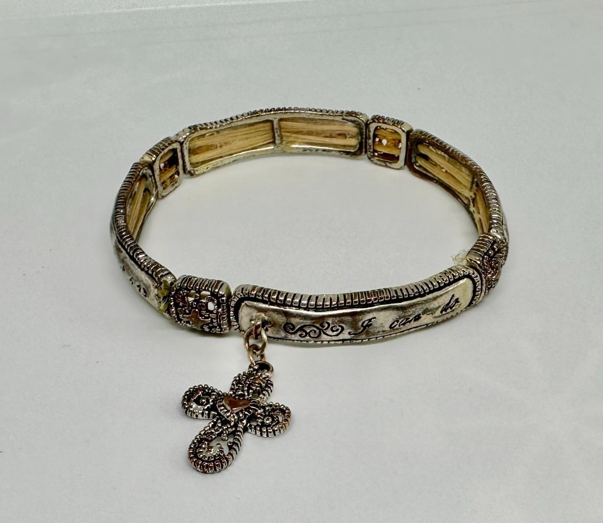 Vikki Carr Cross Bracelet Silver Certificate Of Authenticity I Can Do Everything