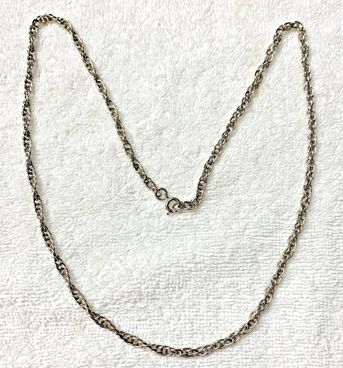 25″ Silver Tone Rope Chain Necklace n375