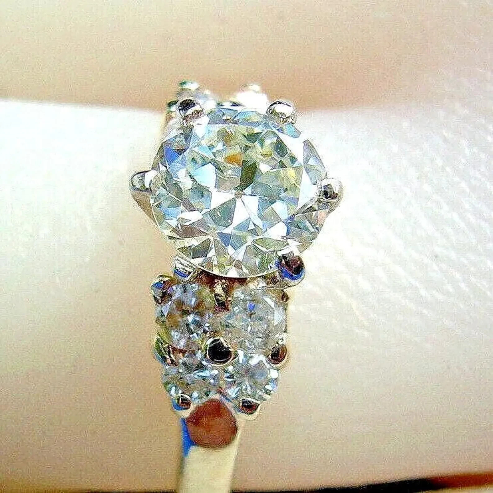 Original EARTH MINED DIAMOND Deco Engagement Ring 14K GOLD Vintage Solitaire S 6