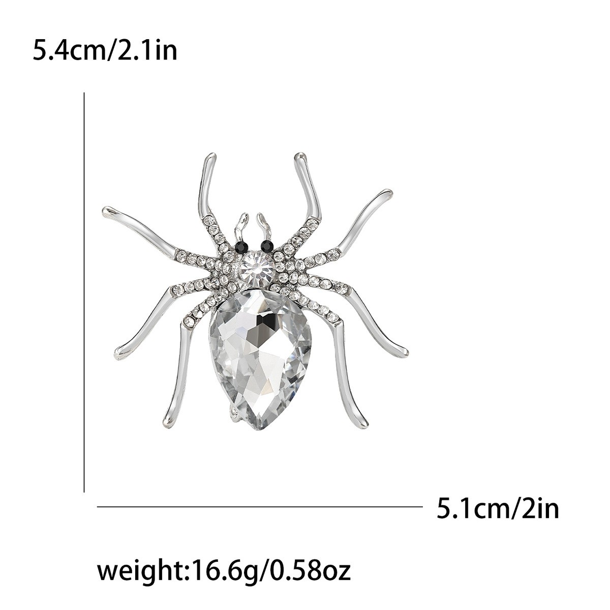 Rhinestone Spider Brooch Alloy Trendy Versatile Unisex Clothing Lapel Accessory