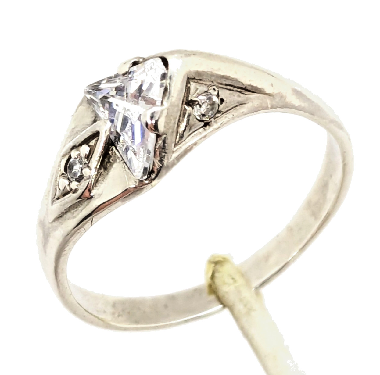 Vintage Elegant RING Silver 925 with Bright Stone -size: 10.5US (20mm) Ukrain#38