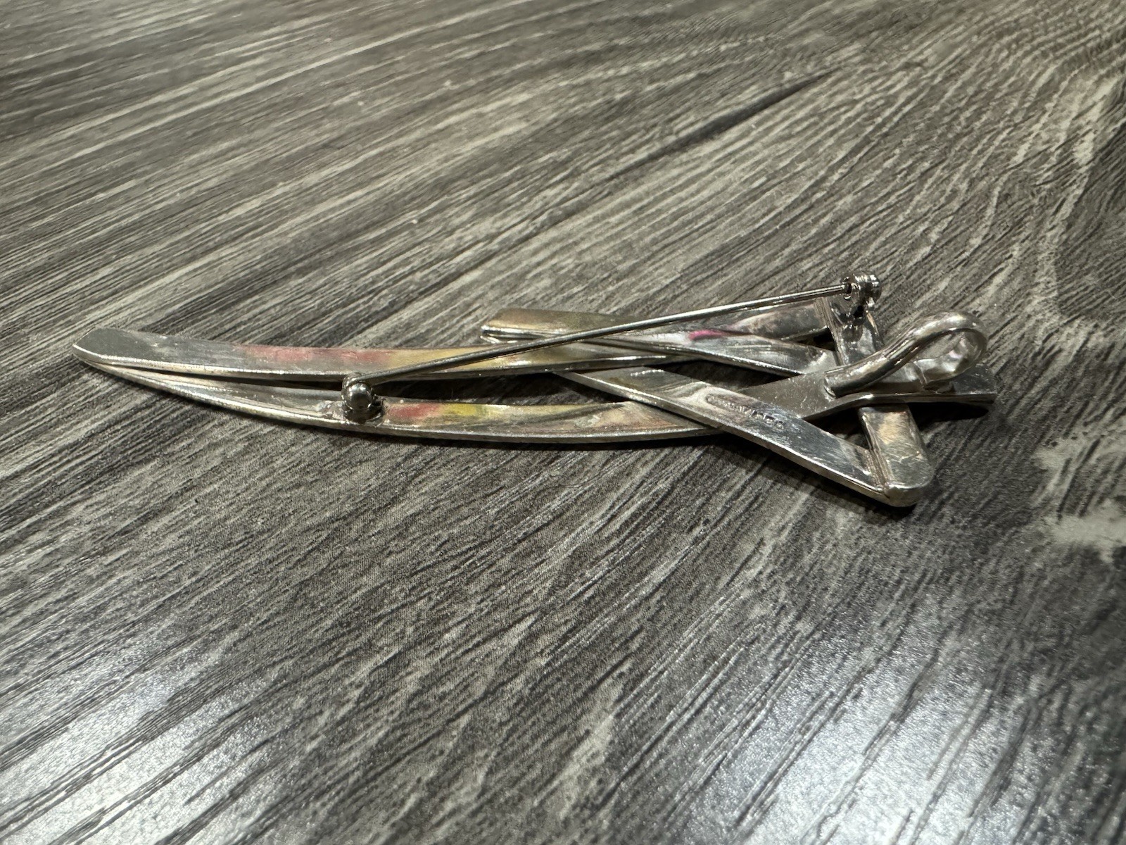 VINTAGE STERLING SILVER MODERNIST LARGE STAR BROOCH AND PEDANT