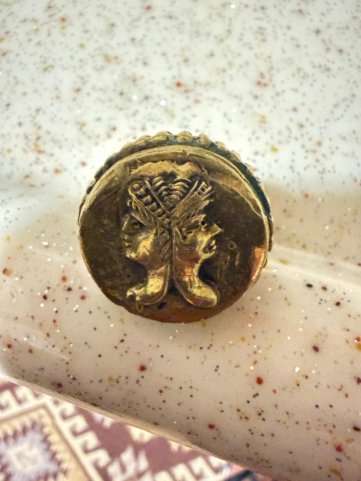 Vintage Ring, Two-Face God Janus