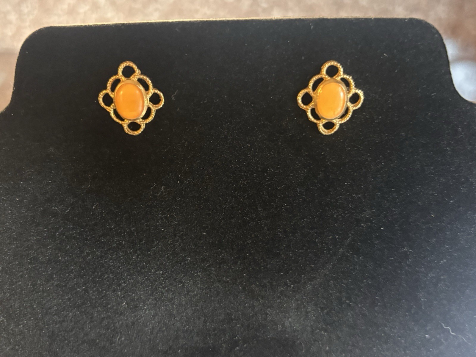 Vintage Avon + Costume Jewelry Post Earrings Lot of 5 Pairs Gold Tone Cloisonne