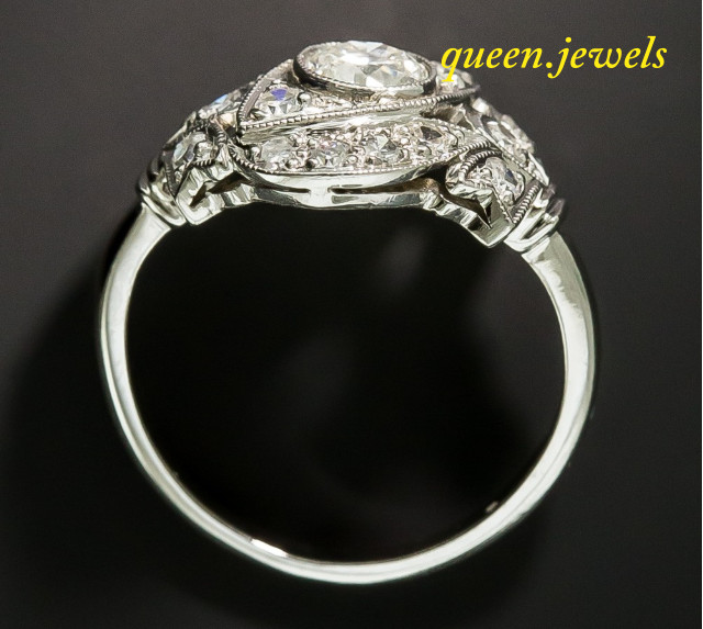 2.85CT Round Cut Lab-Created Diamond Vintage Art Deco Ring 14K White Gold Finish