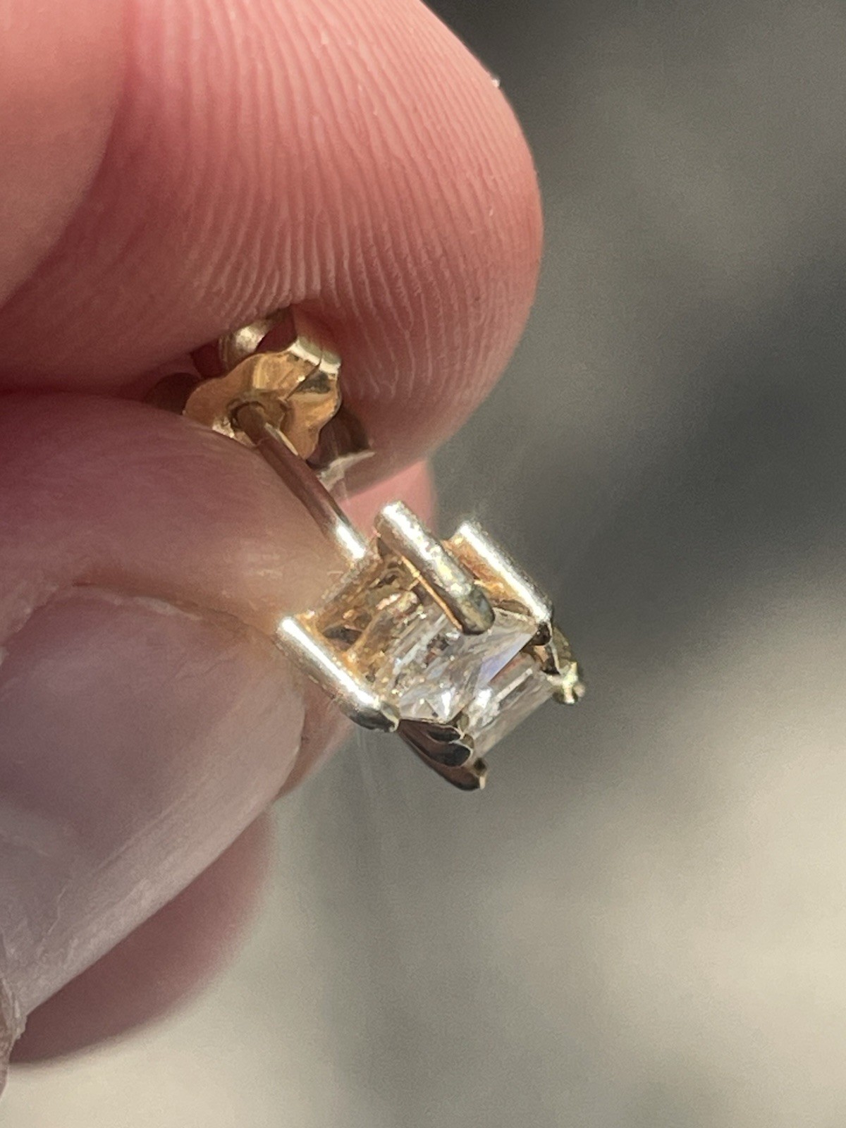 Vintage Estate Diamond Earrings 14K Solid Yellow Gold Clean Set!