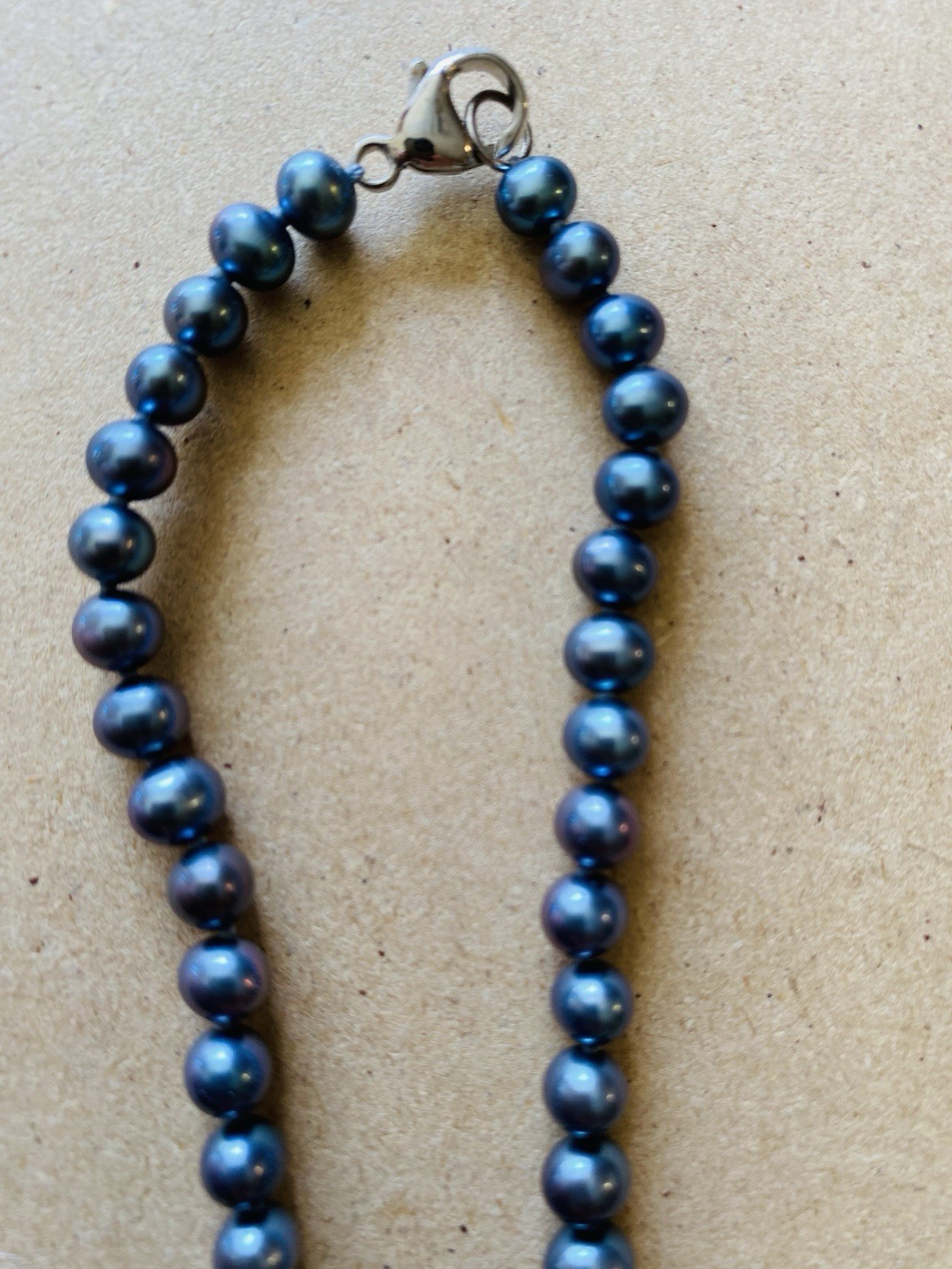 Honora 5mm 20” Long Black Iridescent Freshwater Pearl Necklace Blue/Green Beauty
