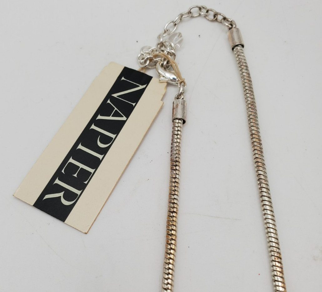 Napier Silver Tone Pendant Necklace NickeL Free NWT