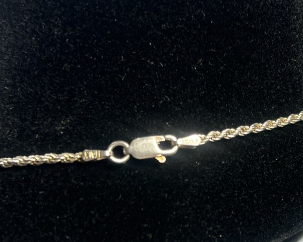 Vtg. Native American Kokopelli Figure Hanging from Ball 30″ Sterling Chain 20.7g