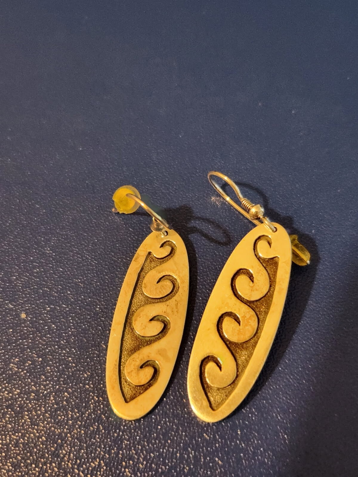Sterling Silver Wave Design Dangle Earrings