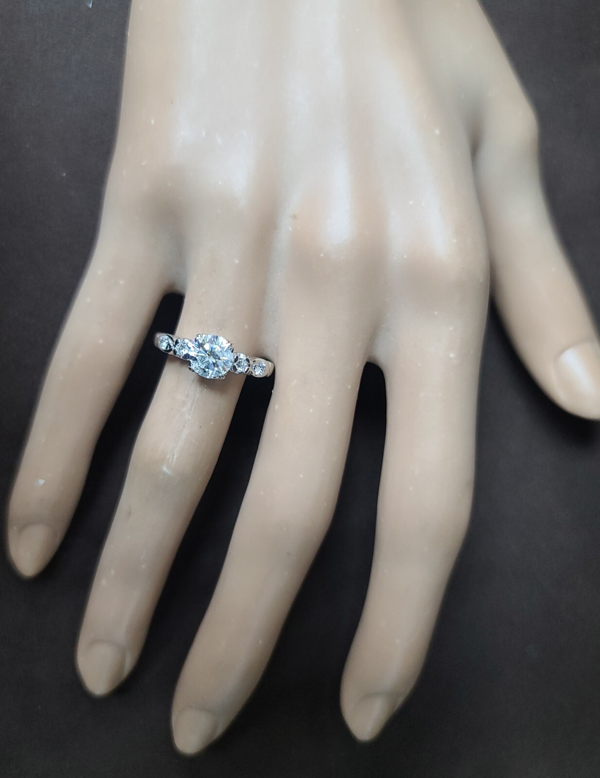 Vintage 14k White Gold Engagement Ring 1.01ct. Natural Round Cut Diamond