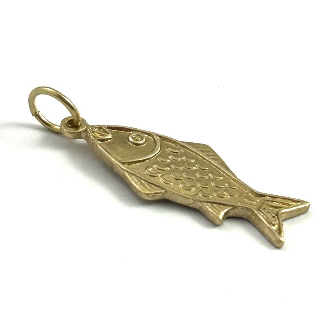 Vintage Fish Charm Pendant Vintage Jewelry Gift For Her Brass Metal Charm