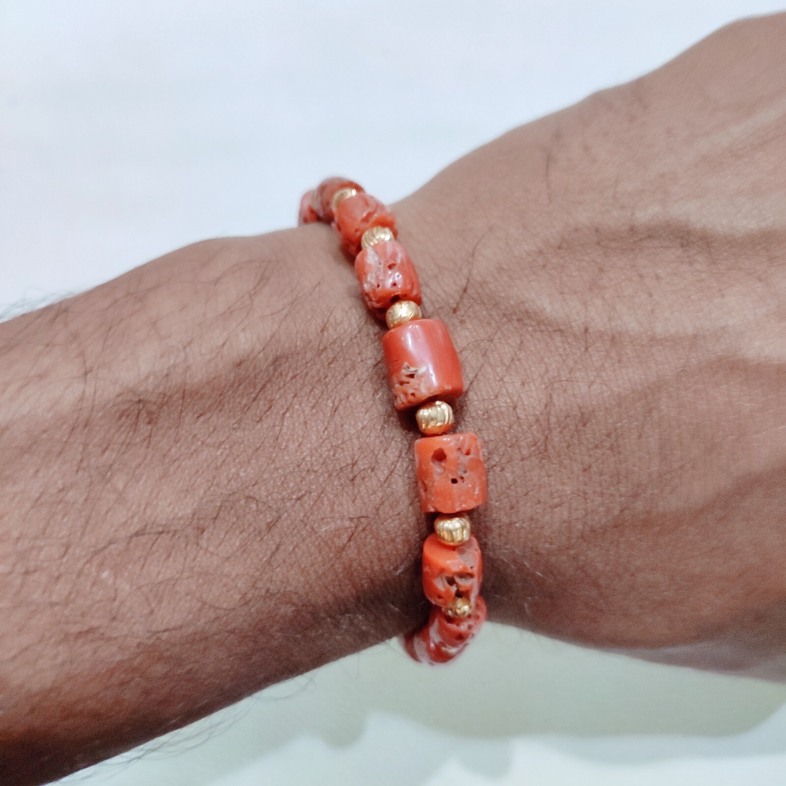 Red Coral Bracelet Italy Natural Coral Bracelet Handmade Coral Gemstone Bracelet