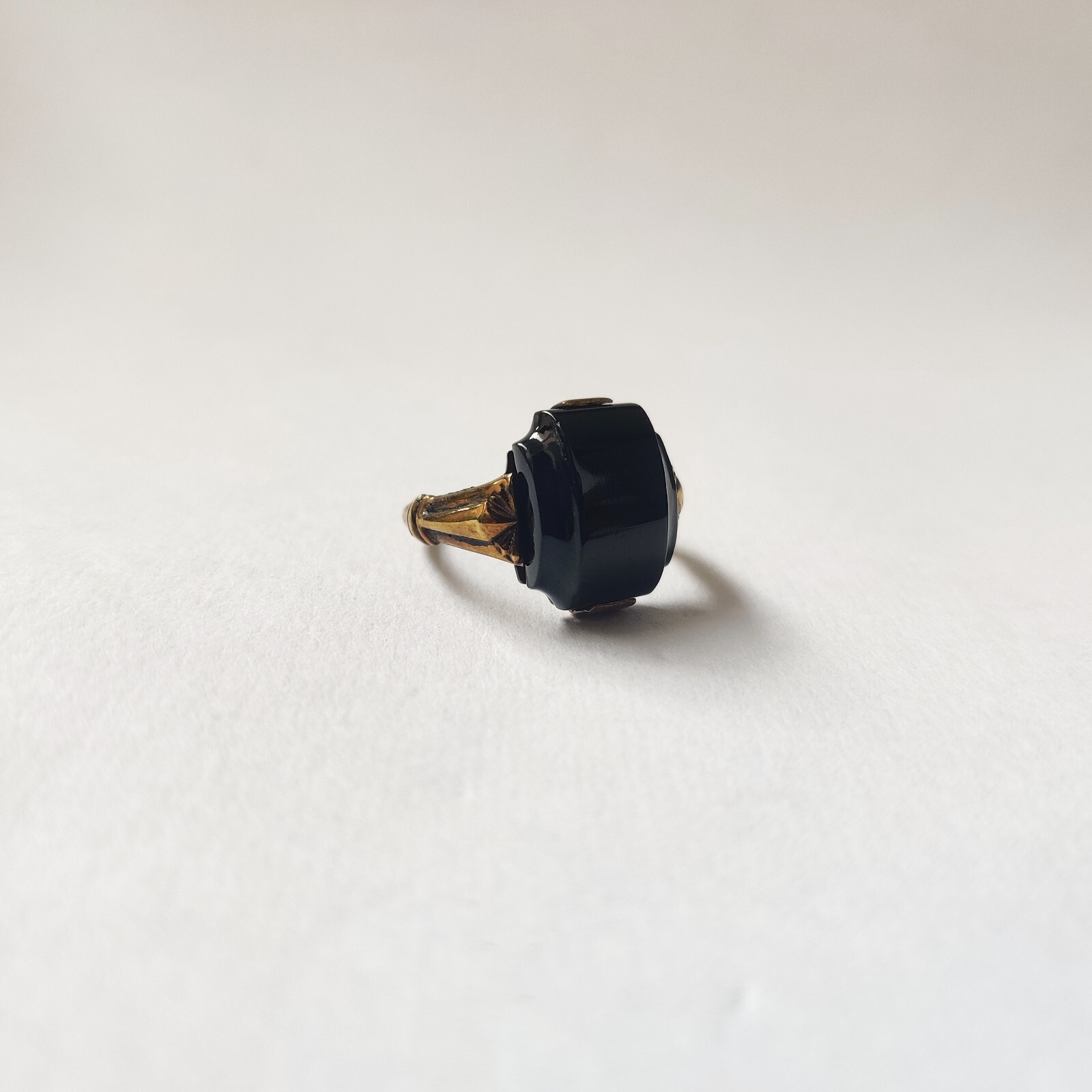 antique 925 silver vintage Victorian art deco handmade black onyx ring best gift