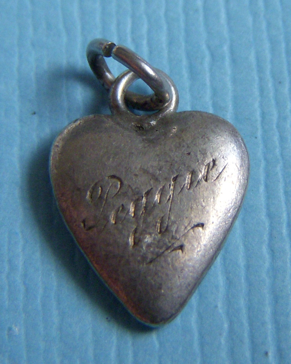 Vintage 40’s small heart “Peggie” sterling charm