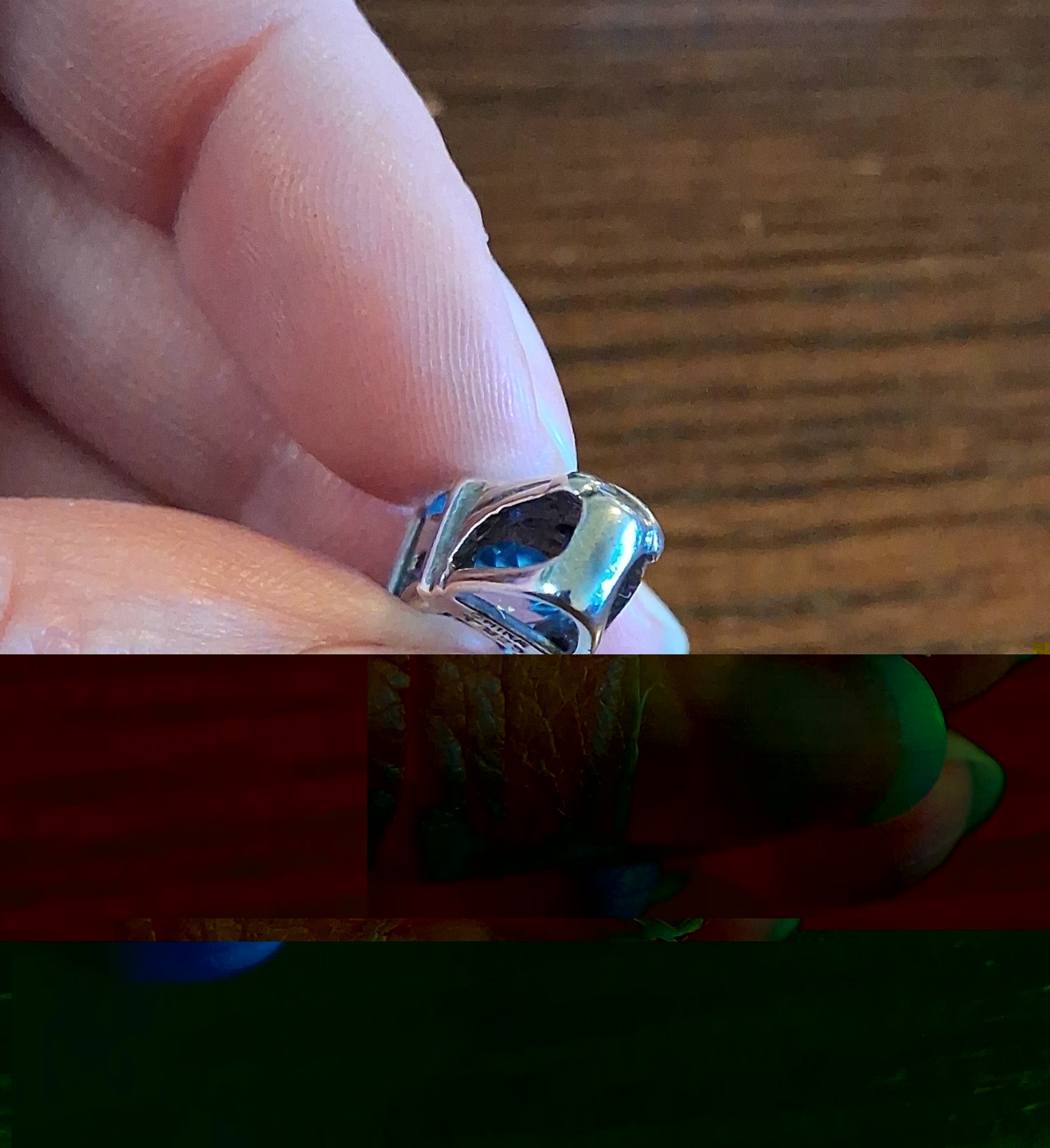 Vintage 1990s Sterling Blue Topaz & Sapphire Pendant 4.8g See Pics/Description