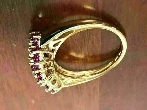 2.20Ct VVS1 Round Cut Lab-Created Red Ruby Anniversary Gift 14K Gold Finish Ring