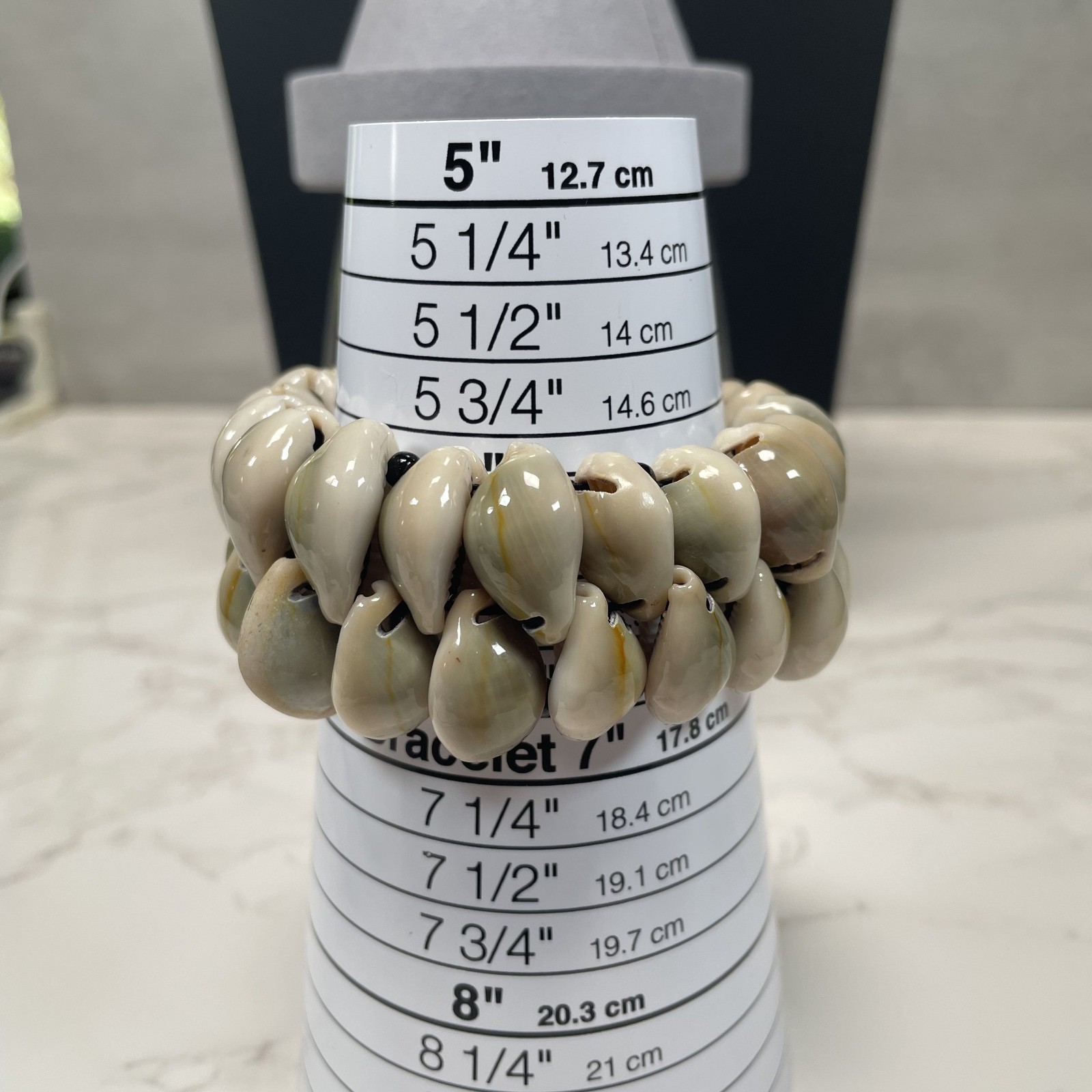 African Handmade Bold Cowrie Shells & Black Accent Beads Necklace & Bracelet