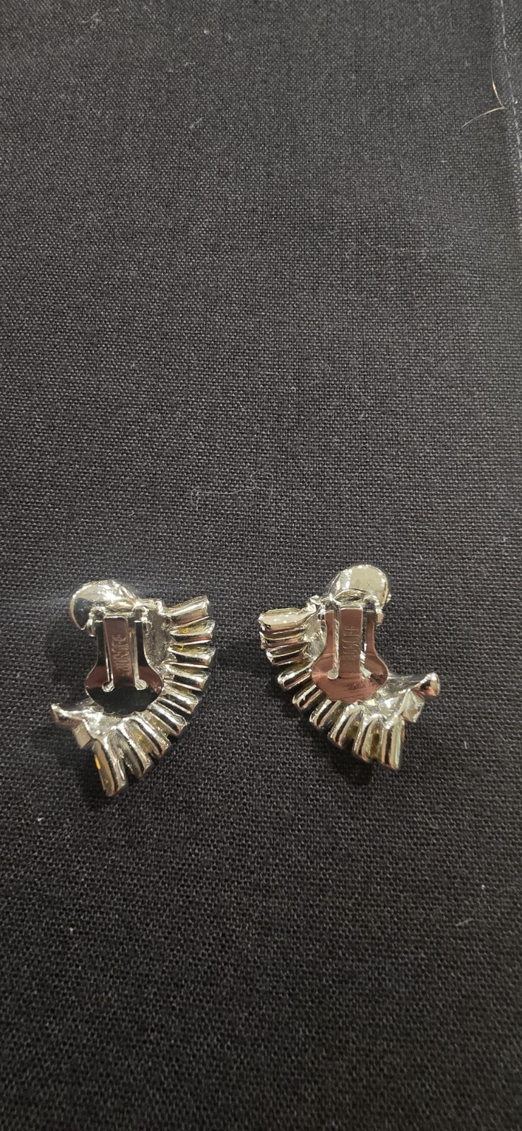 Bogoff Clip On Rhinestone Earrings