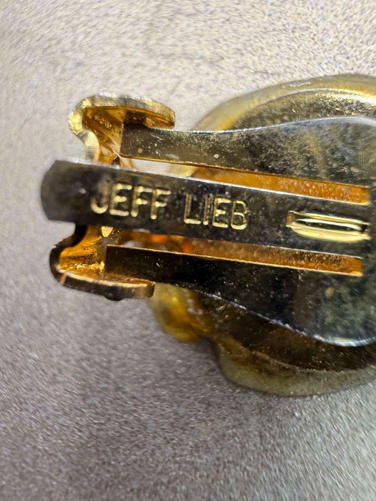 Vintage Jeff Lieb Earrings Silver Tone Swirl Abstract Clip Ons Signed