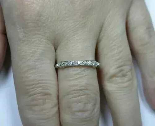 1Ct Round Art Deco Style Lab Created Diamond 14k White Gold FN Ring Engagement
