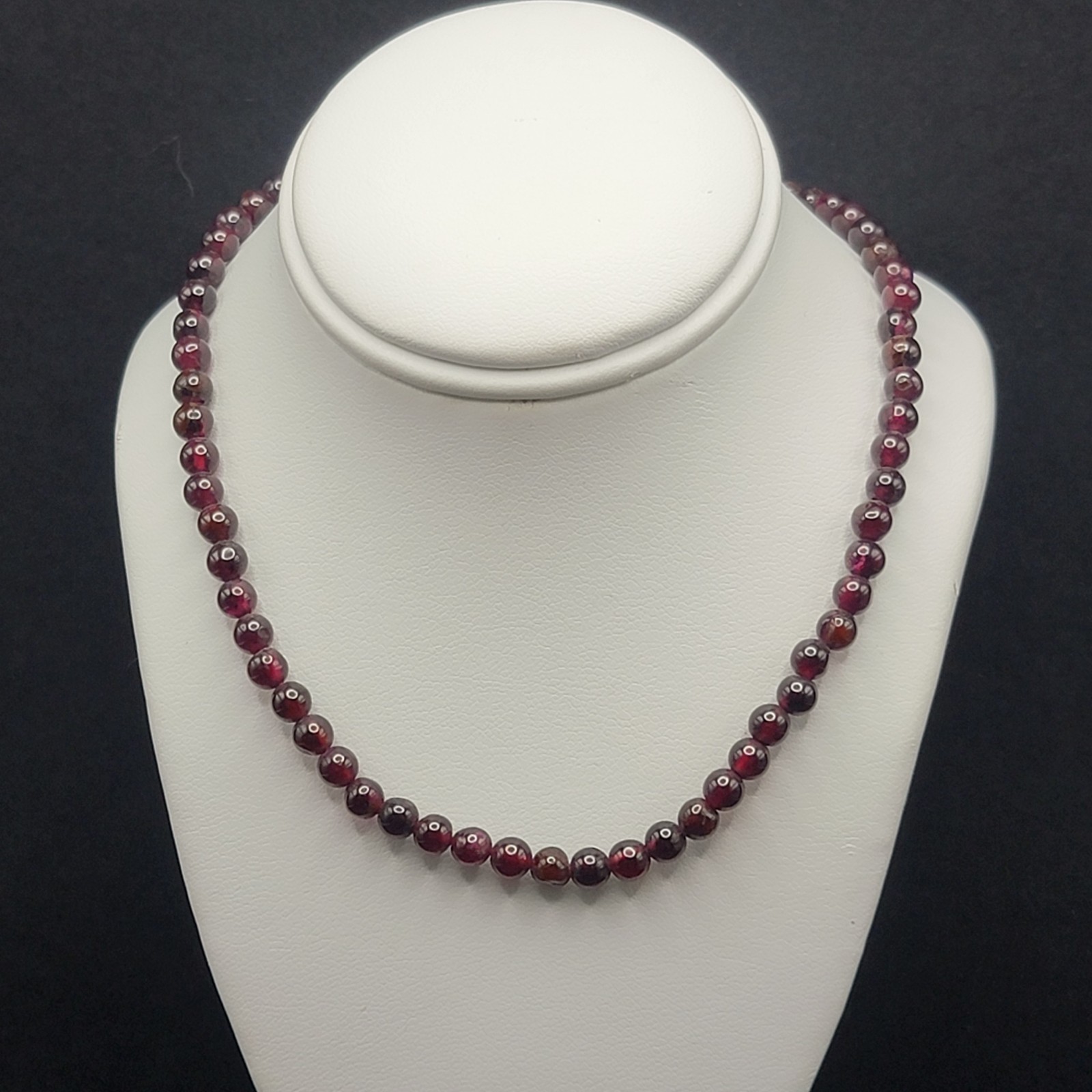 Natural Garnet Bead Necklace 4mm Red Stone Strand Choker Double Wrap Bracelet