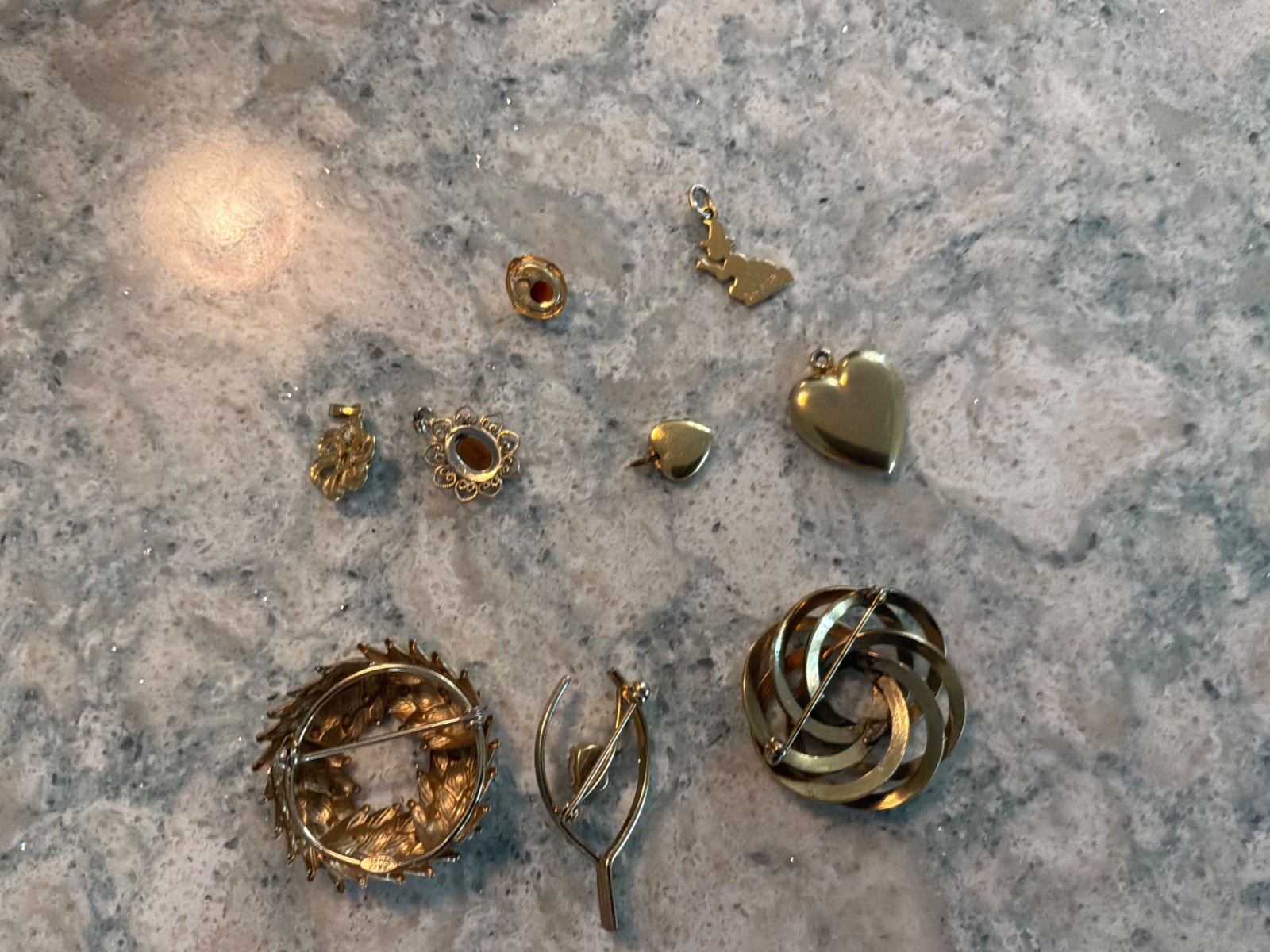 Vintage Mix Lot of Brooches/ Pendants/ Lockets/ Bel-ron/ Wells/ CR. CO/ Etc