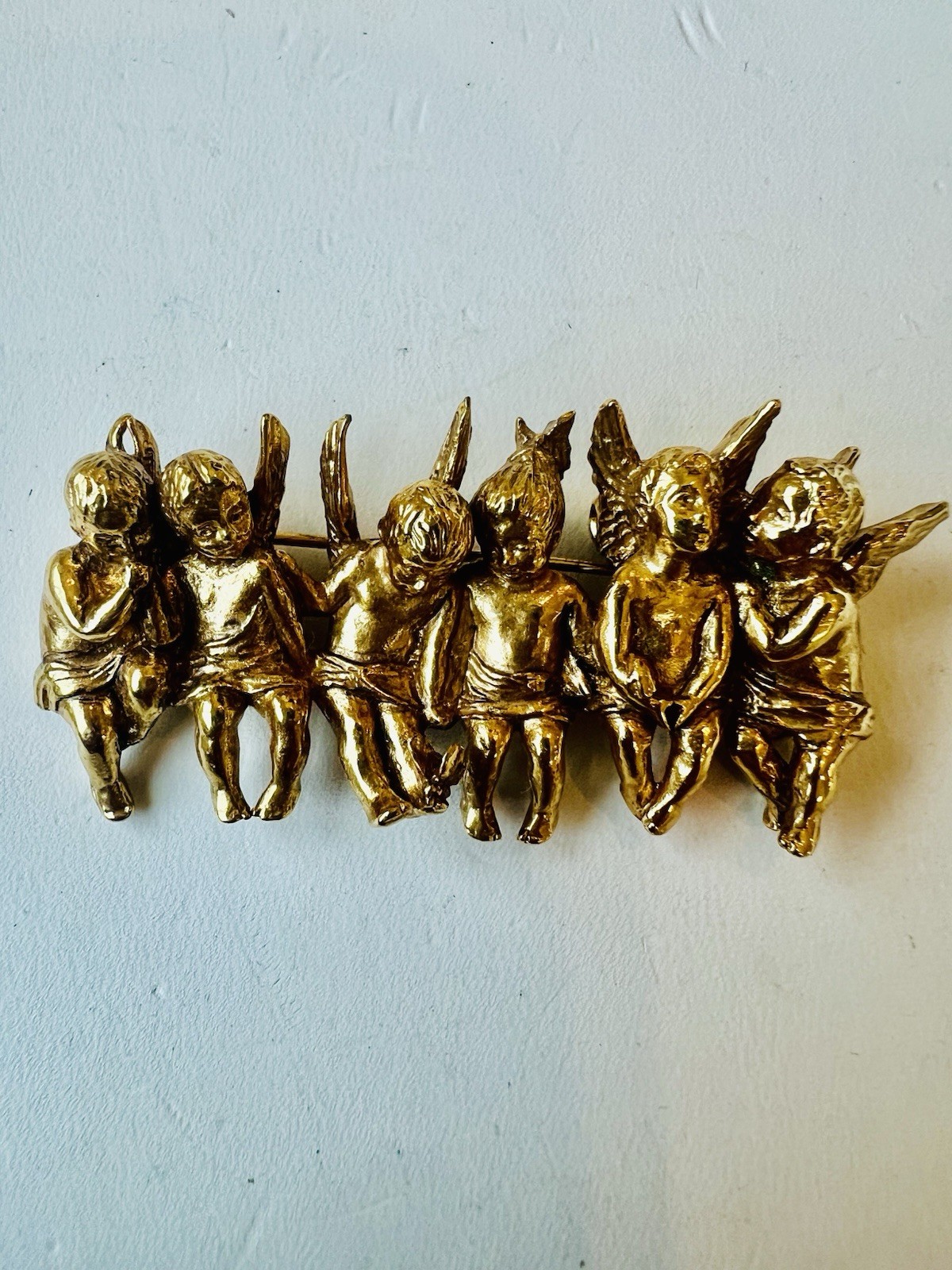 Vintage Edgar Berebi Limited Edition 6 All n A Row Angel child Brooch