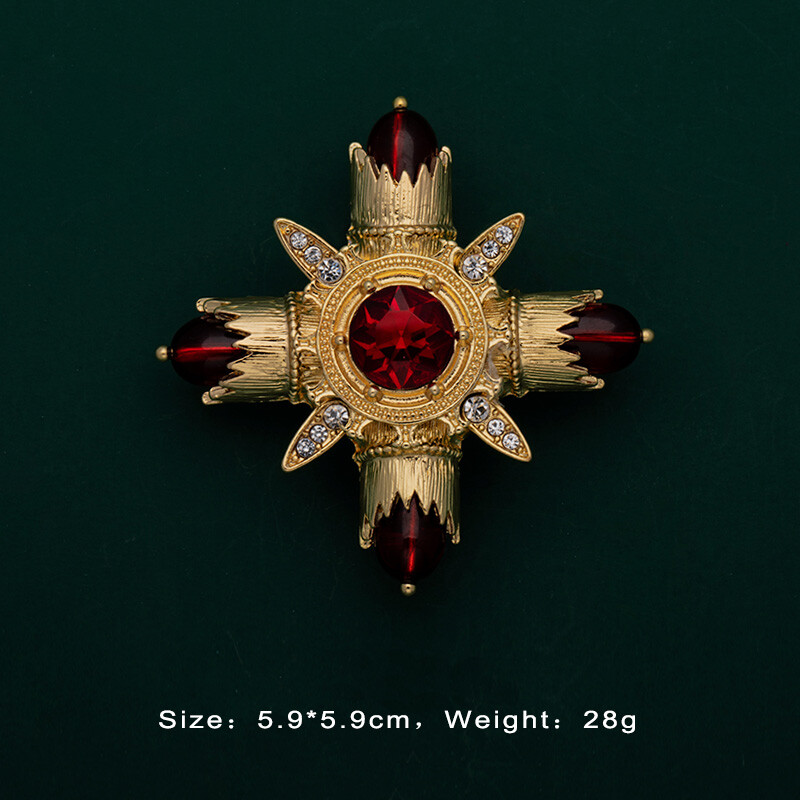 Women Noble Vintage Enamel Flower Brooch Unisex Antique Jewelry Accessories Gift