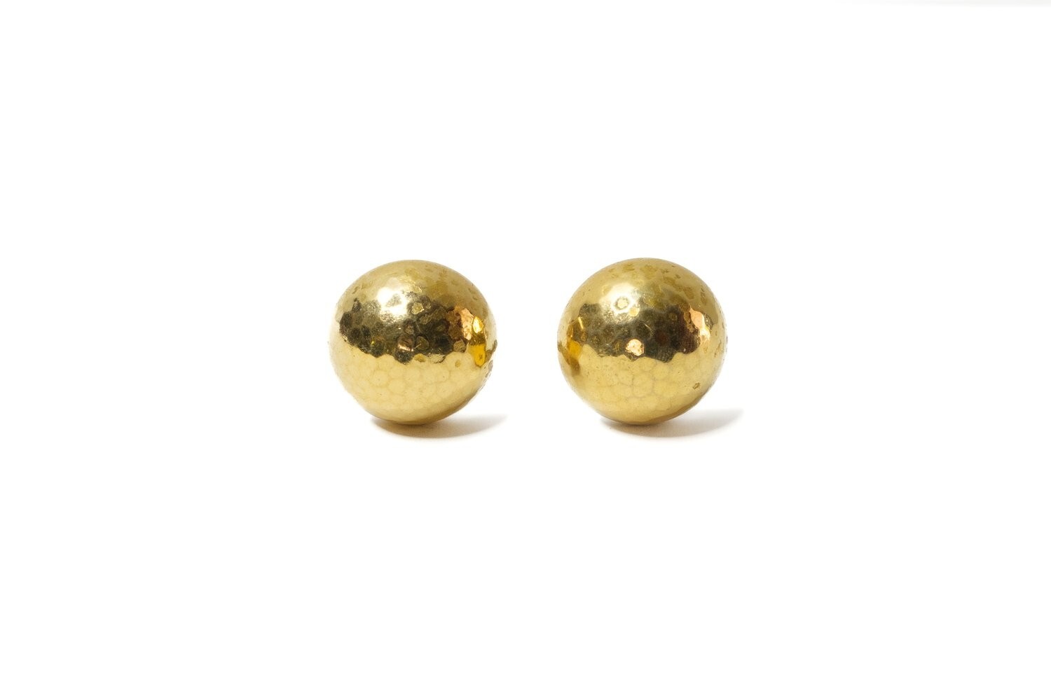 Dior Womens Brushed Gold Domed Round Textured Clip-on Earrings