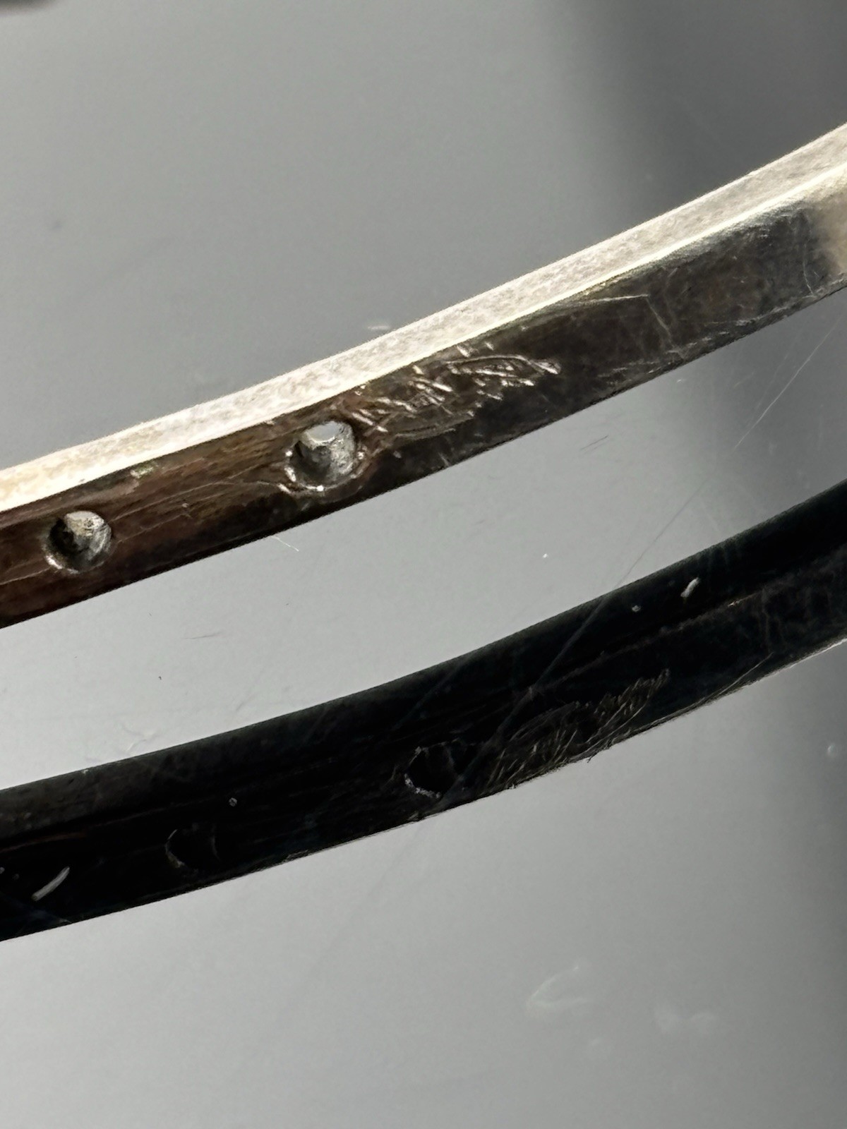Estate Sterling Silver Bangle Lot x 2 Adjustable & Hook Closure – 6.5″ 6.75″ 21g