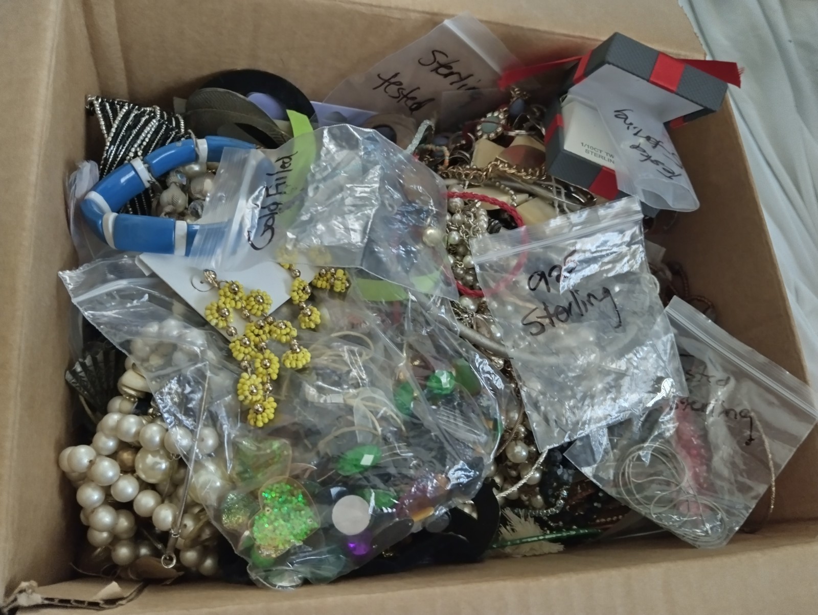 11 + lbs Huge Unsorted Jewelry Lot Vintage to Now Craft repair Sterling GoldFill