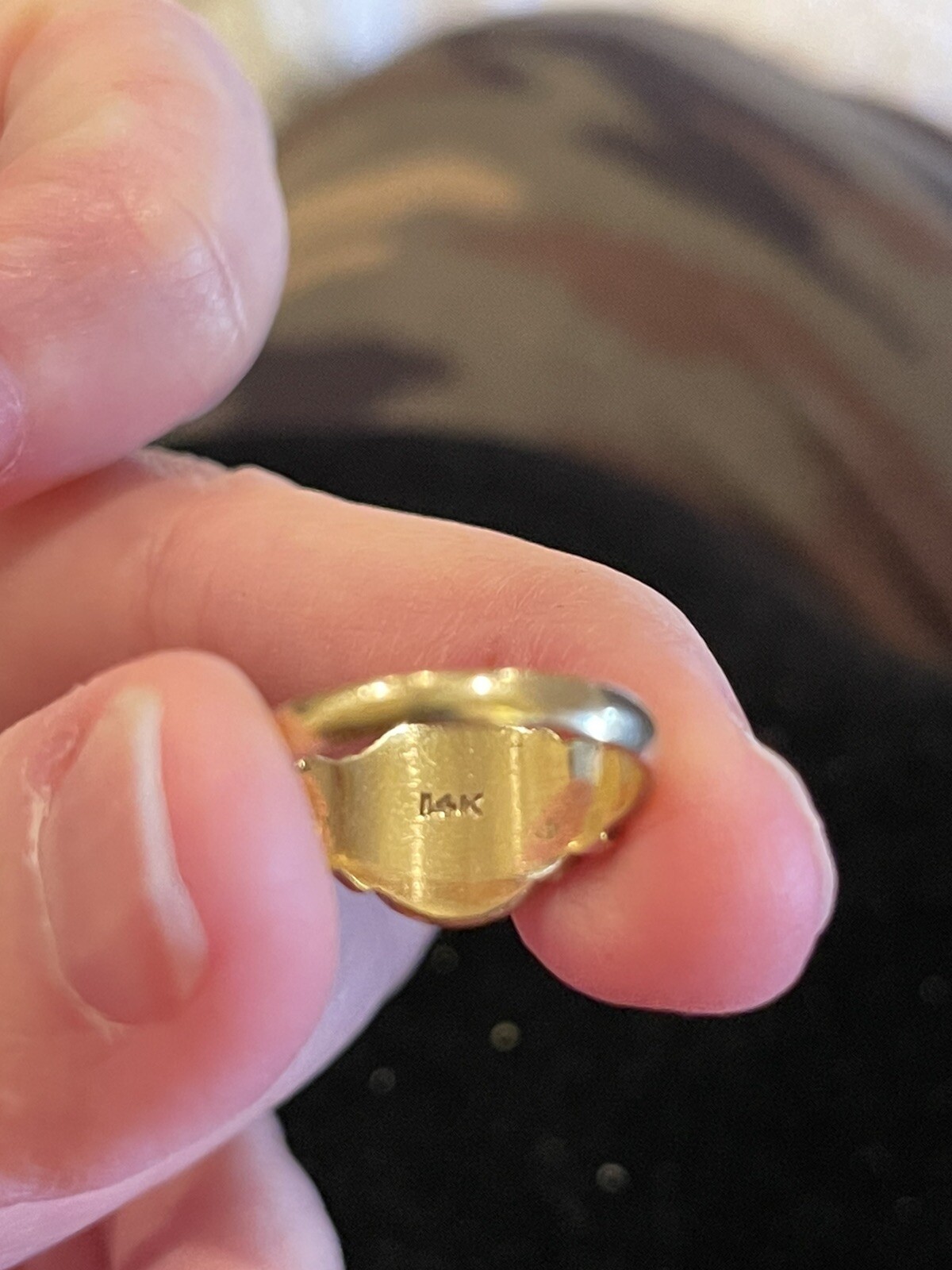 ART NOUVEAU 14k Yellow Gold Oval Signet Ring Monogram “SB_JS” Sz 5 Vintage
