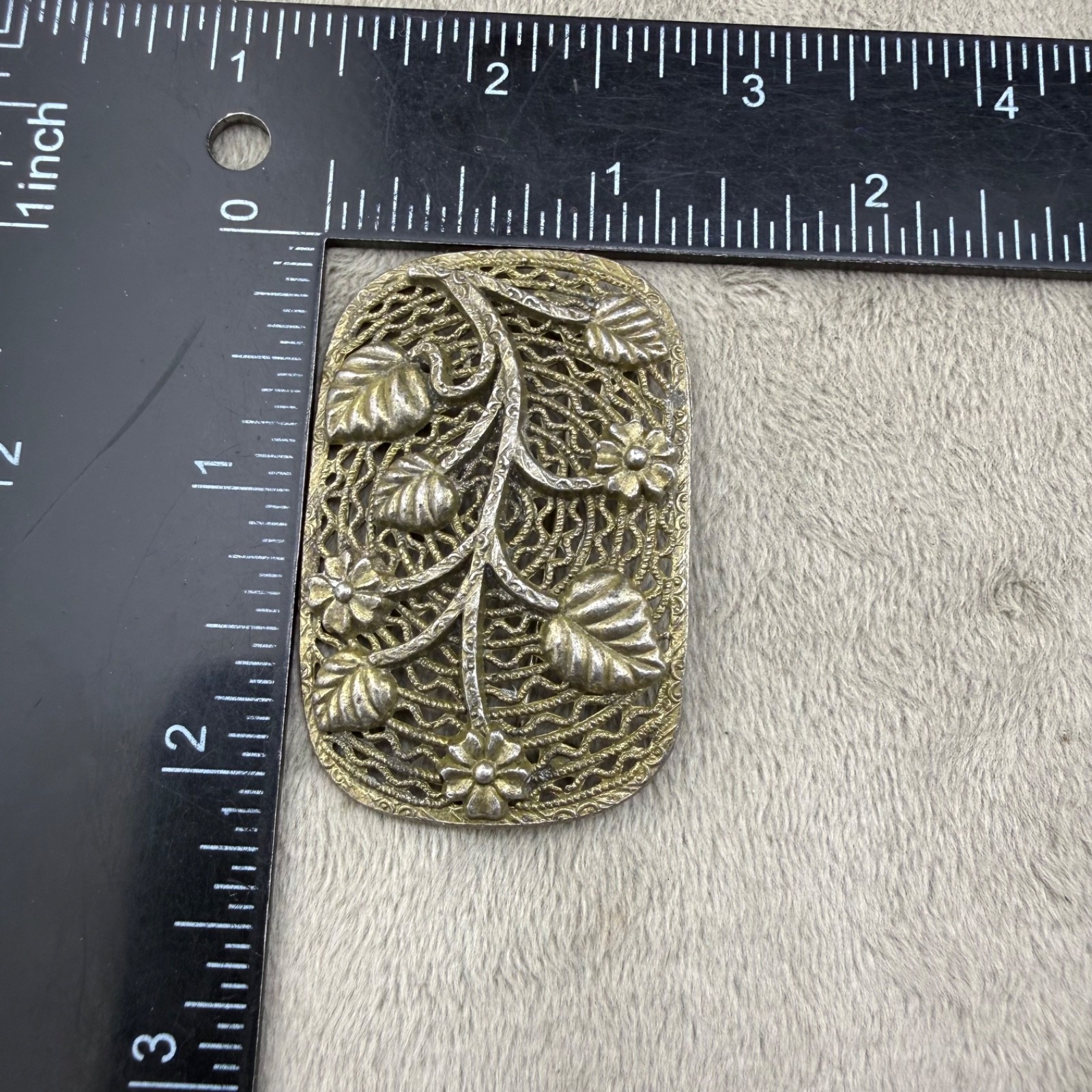 Vintage Little Nemo Filigree Nature Brooch Silver Tone Signed