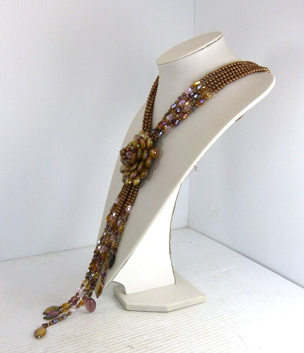 Vintage Joan Rivers Starlet Necklace Copper Bronze Color Statement Necklace