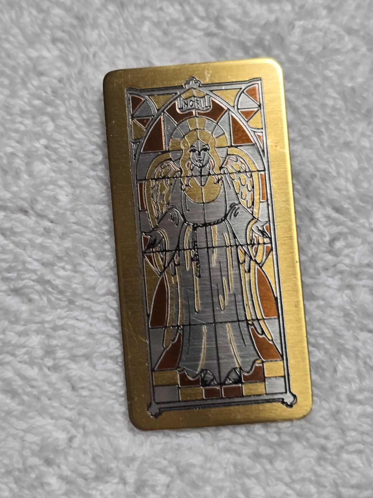 Vintage Reed & Barton Damascene Christmas Angel Brooch/Pendant First Edition