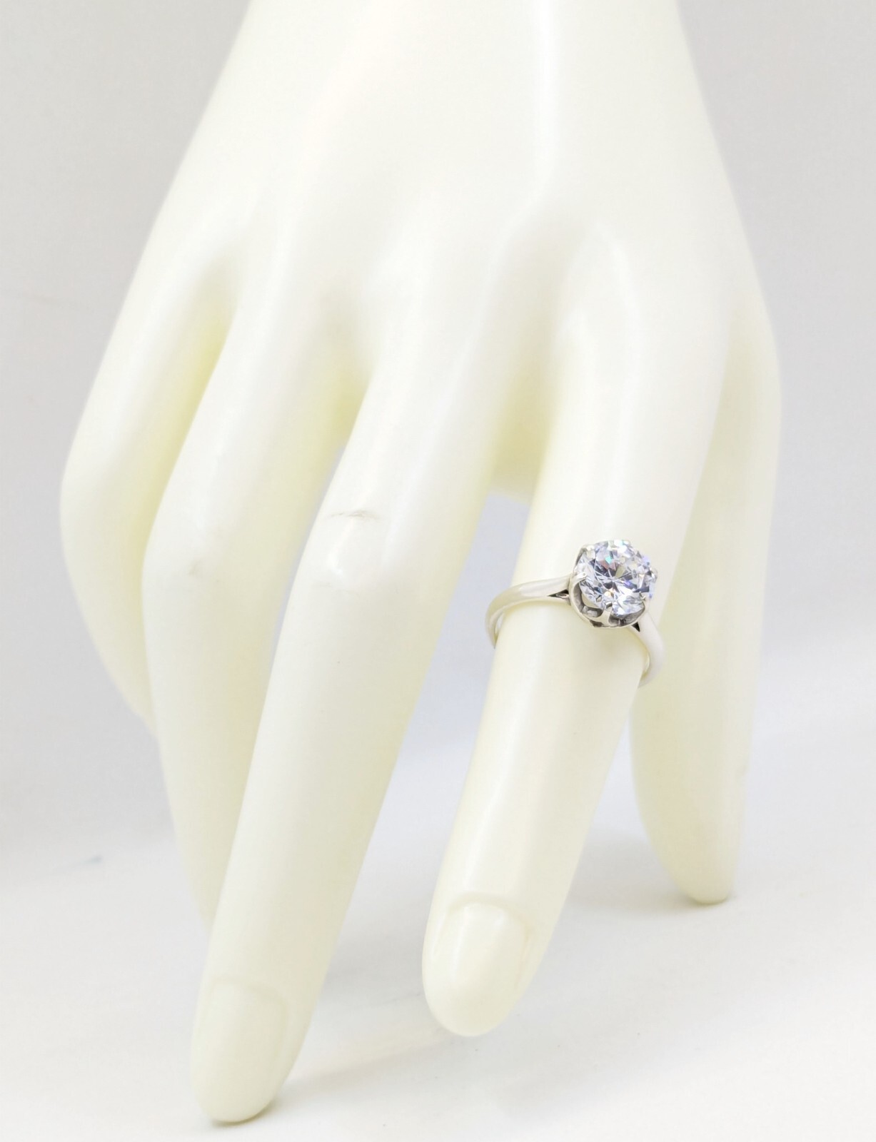 Vintage Luxury RING Silver 925 with Big Bright Stone -size: 6US (16.5mm) | #64