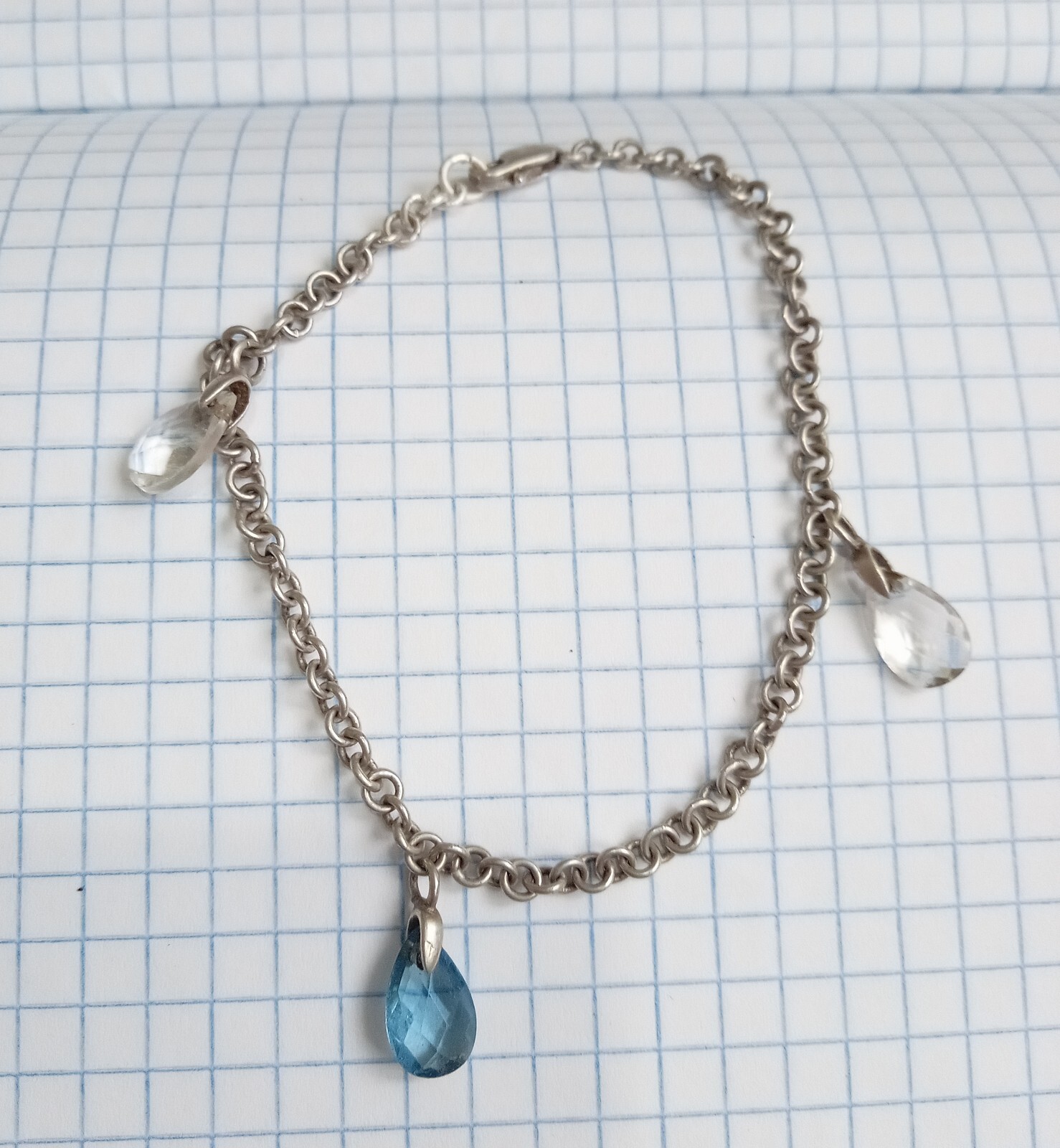 Vintage Bracelet with stones Sterling Silver 925 test Beautiful Women’s Jewelry