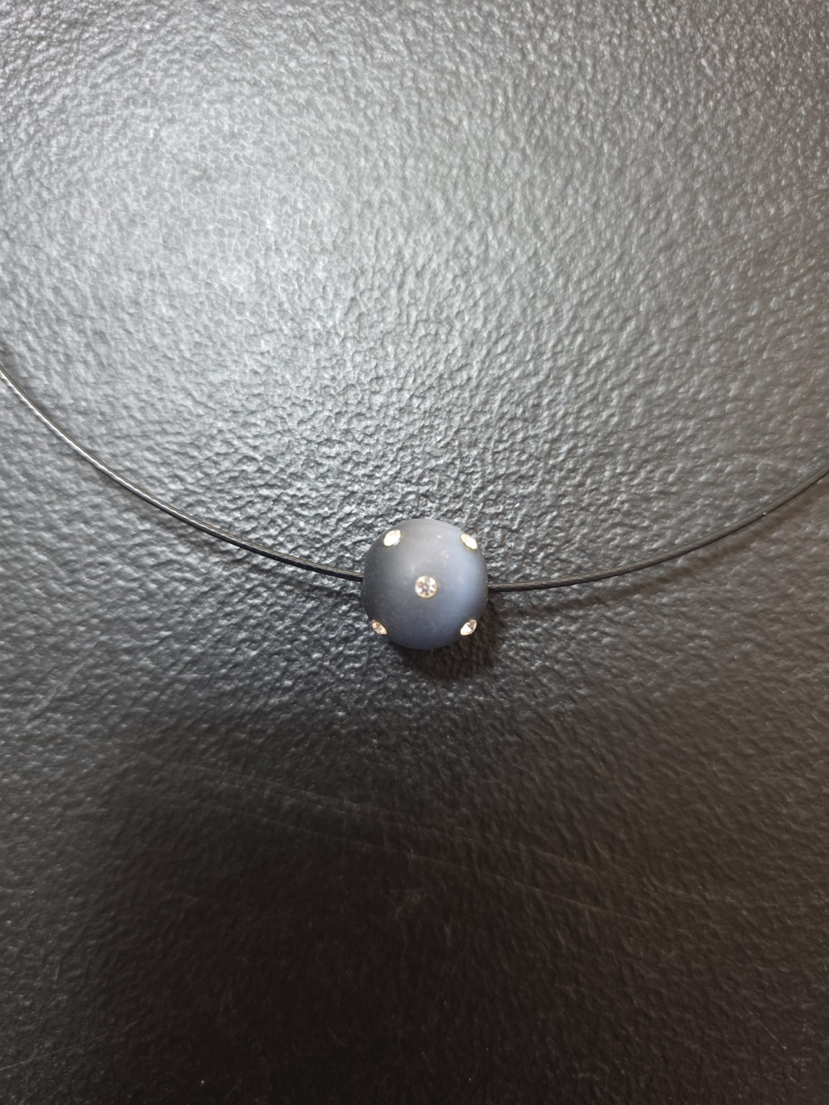 Vintage Te No Germany Floating Bead Wire Choker Necklace 1990 High End