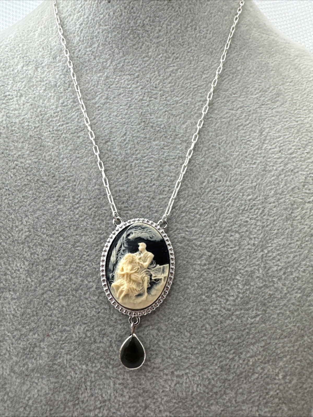 Costume Cameo Pendant Victorian Revival Necklace Bridgerton estate goth estate