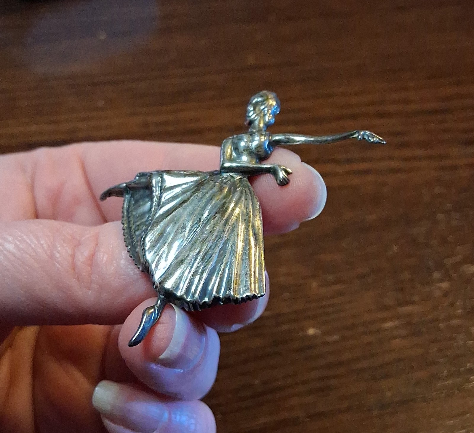 Vintage Lang Sterling Ballerina Dancer Brooch Pin 7g See Pics/Description