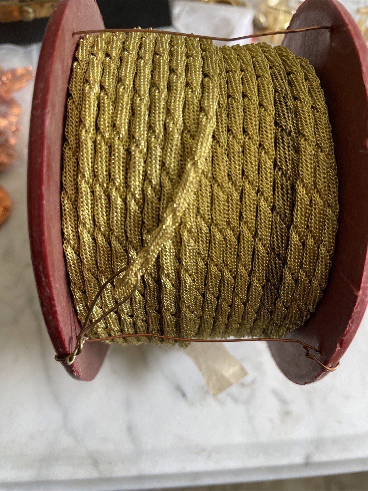 Vintage Full Roll Unknown Quantity 3mm Mesh Woven Chain