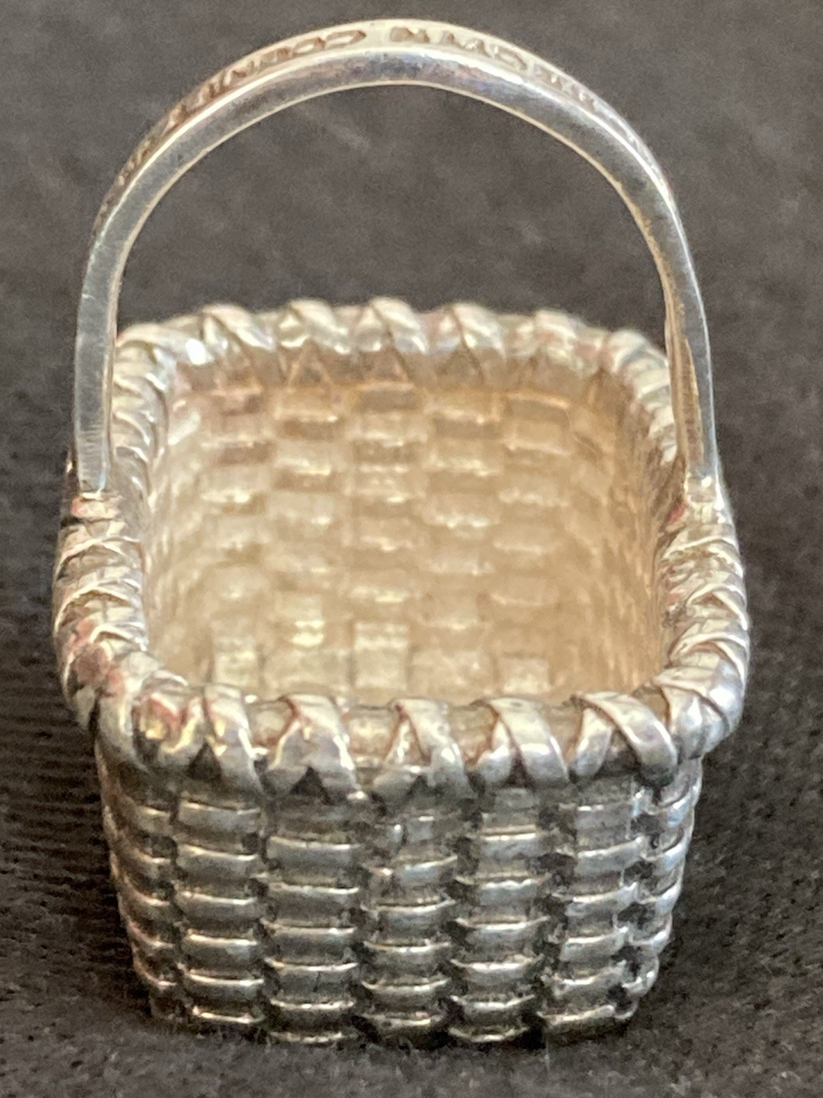 Vtg. FULL NAME HALLMARK BROWN COUNTY BASKET STERLING CHARM NOS RETIRED
