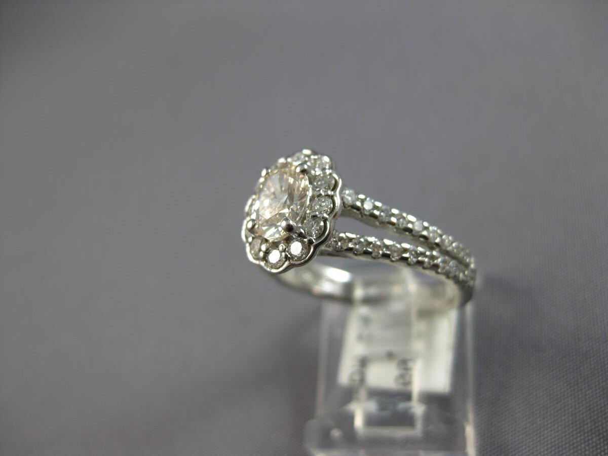 1.20CT WHITE & LIGHT CHOCOLATE FANCY DIAMOND 14KT WHITE GOLD 3D ENGAGEMENT RING